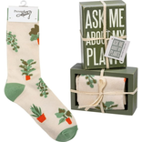 PRIMITIVES BY KATHY Box Sign/Sock Set - Ask About Plants