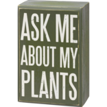 PRIMITIVES BY KATHY Box Sign/Sock Set - Ask About Plants