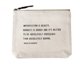 Sugarboo & Co Canvas Zip Bag - Imperfection is Beauty Sugarboo & Co Canvas Zip Bag - Imperfection is Beauty