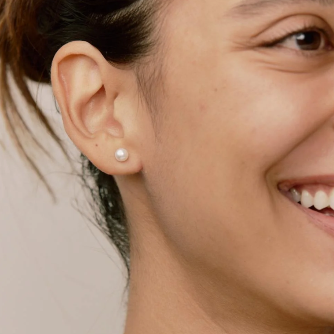 Dogeared Earring - Gold Dipped Pearl Studs