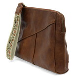 Gigi Crossbody w Wrist Strap/Saddle