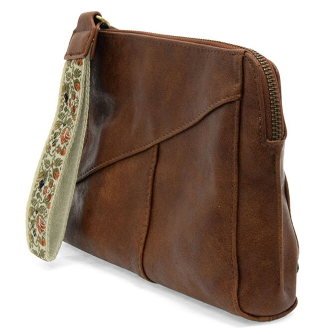 Gigi Crossbody w Wrist Strap/Saddle