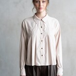 ELLE GREY Shirt - Pleated Button Up Long Sleeve