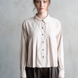 ELLE GREY Shirt - Pleated Button Up Long Sleeve
