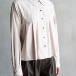 ELLE GREY Shirt - Pleated Button Up Long Sleeve