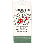 Kay Dee Designs Tea Towel - Wreck the Tree Cat Xmas