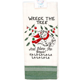Kay Dee Designs Tea Towel - Wreck the Tree Cat Xmas