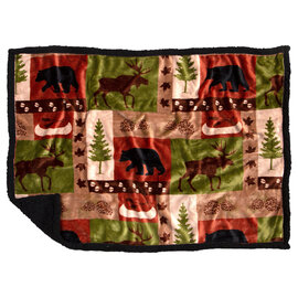 CARSTEN'S INC. Dog Blanket - Patchwork Lodge Black L/XL CARSTEN'S INC. Dog Blanket - Patchwork Lodge Black L/XL