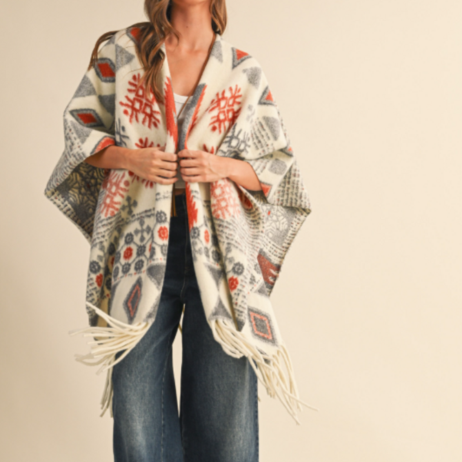 Klesis Shawl - Oversize Fringe Cape