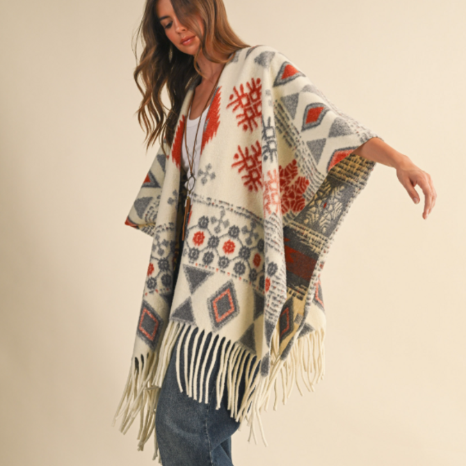 Klesis Shawl - Oversize Fringe Cape