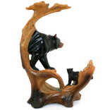 SLIFKA SALES COMPANY Bears Carved in Log -9" SLIFKA SALES COMPANY Bears Carved in Log -9"