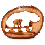 SLIFKA SALES COMPANY Bear Carved in Log 7.25"X 8"