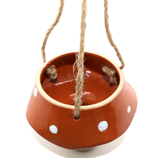 EVERGREEN ENTERPRISES Planter - Hanging Mushroom Orange