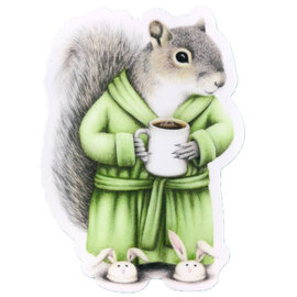 ABUNDANCE ILLUSTRATION Sticker - Coffee Squirrel