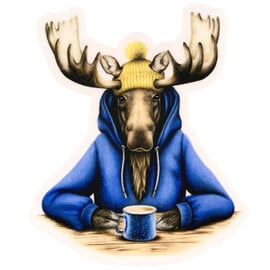 ABUNDANCE ILLUSTRATION Sticker - Coffee Moose