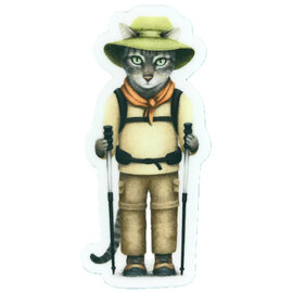 ABUNDANCE ILLUSTRATION Sticker - Hiker Cat