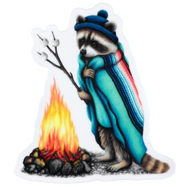 ABUNDANCE ILLUSTRATION Sticker - Raccoon by Fire