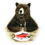 ABUNDANCE ILLUSTRATION Sticker - Bear w/ Salmon ABUNDANCE ILLUSTRATION Sticker - Bear w/ Salmon