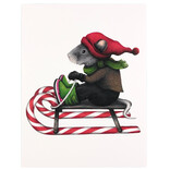 ABUNDANCE ILLUSTRATION Card - Sledding Mouse