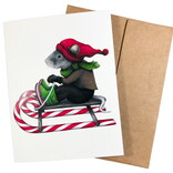 ABUNDANCE ILLUSTRATION Card - Sledding Mouse