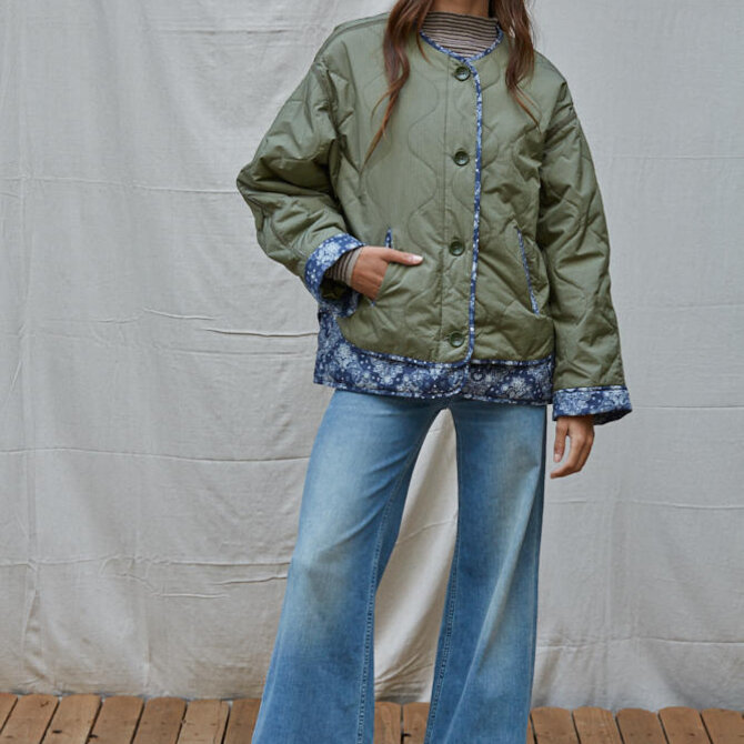 By Together Jacket - Quilt Contrast Piping