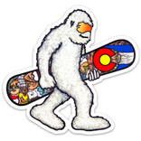 Blue Dog Vision Mini Sticker - Yeti w/ Snowboard Blue Dog Vision Mini Sticker - Yeti w/ Snowboard