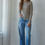 By Together Top - Mini Stripe Lettuce Edge Mock Neck By Together Top - Mini Stripe Lettuce Edge Mock Neck