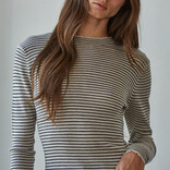 By Together Top - Mini Stripe Lettuce Edge Mock Neck By Together Top - Mini Stripe Lettuce Edge Mock Neck