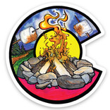 Blue Dog Vision Sticker - Campfire Blue Dog Vision Sticker - Campfire