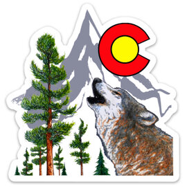 Blue Dog Vision Mini Sticker - Wolf Blue Dog Vision Mini Sticker - Wolf