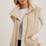 Blu Ivy Vest - Sherpa Mock Neck Button-Down Blu Ivy Vest - Sherpa Mock Neck Button-Down