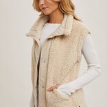 Blu Ivy Vest - Sherpa Mock Neck Button-Down Blu Ivy Vest - Sherpa Mock Neck Button-Down