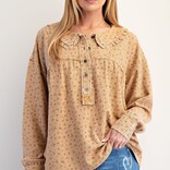 EASEL LOS ANGELES Top - Floral Print Thermal Wash EASEL LOS ANGELES Top - Floral Print Thermal Wash