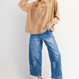 EASEL LOS ANGELES Top - Floral Print Thermal Wash EASEL LOS ANGELES Top - Floral Print Thermal Wash