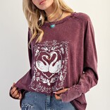 EASEL LOS ANGELES Tee - Swan Washed Cotton Long Sleeve EASEL LOS ANGELES Tee - Swan Washed Cotton Long Sleeve