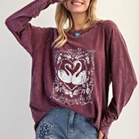 EASEL LOS ANGELES Tee - Swan Washed Cotton Long Sleeve EASEL LOS ANGELES Tee - Swan Washed Cotton Long Sleeve