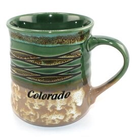 American Gift Corp Mug - Drip Glaze Lines Colorado 18oz Assorted