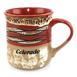 American Gift Corp Mug - Drip Glaze Lines Colorado 18oz Assorted