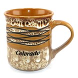 American Gift Corp Mug - Drip Glaze Lines Colorado 18oz Assorted