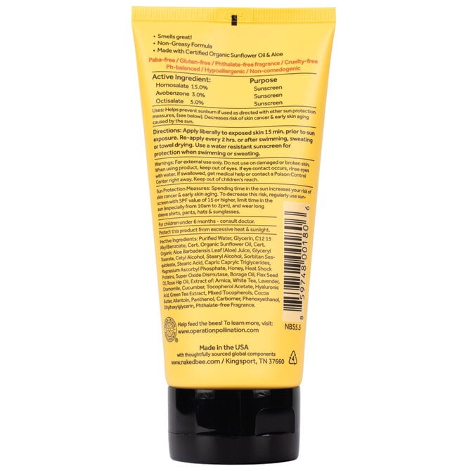 Naked Bee Sunscreen - SSPF 30 Vitamin C 5.5oz