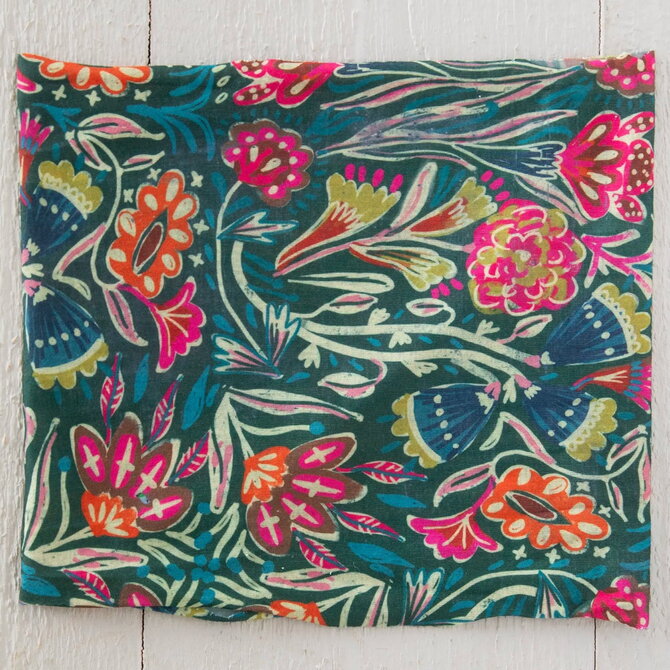 Natural Life Half Boho - Green Lined Floral