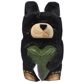 Rustic Woodworks Bear w/Fish Black 10"