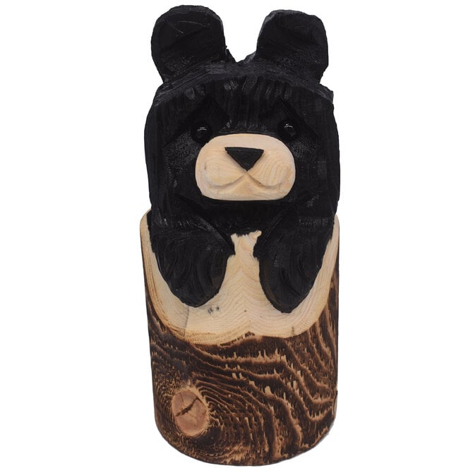 Rustic Woodworks BEAR IN STUMP BLK 10"