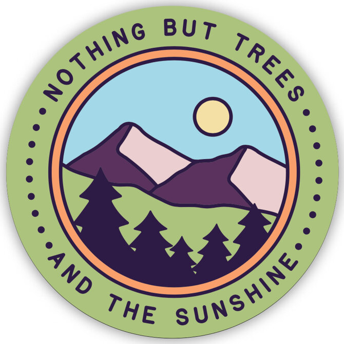 Snow Business Usa STKR-RND NOTHING BUT TREES/SUN