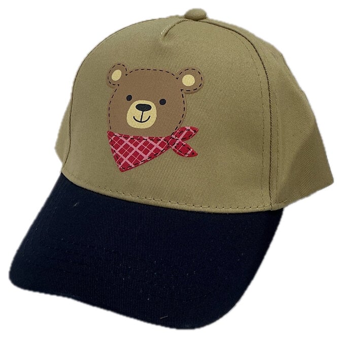 STEPHEN JOSEPH CAP-INFANT BEAR BANDANA KHAKI