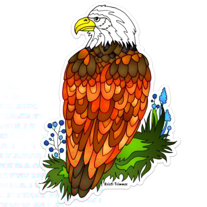 ALASKA WILD AND FREE STKR-BALD EAGLE 3"