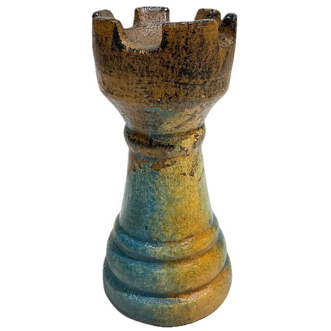 ARTISANS GALLERY CHESS PIECE-ROOK TQ/BRWN