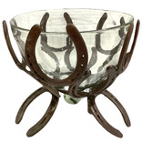 ARTISANS GALLERY HORSESHOE STAND W/ GLS BOWL