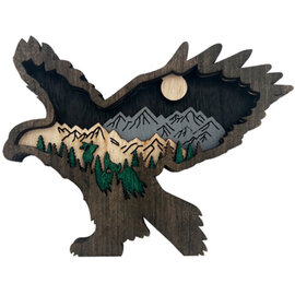 BARRY OWEN INC FIGURINE-EAGLE LAYERED WOOD