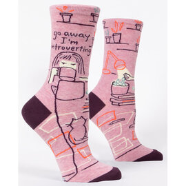 Blue Q SOCKS-GO AWAY INTROVERTING CREW